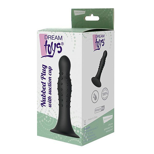 Чёрный анальный стимулятор Dream Toys NUBBED PLUG 21442 (13,5 см)