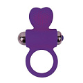 Фиолетовое эрекционное виброкольцо с сердечком Bior toys ST-40133-5