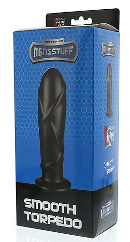 Чёрный анальный фаллоимитатор Dream Toys SMOOTH TORPEDO 21656 (20 см)