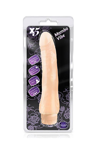 Реалистичный вибратор телесного цвета Blush Novelties X5 MAMBO VIBE NATURAL BL-92013 (22,8 см)