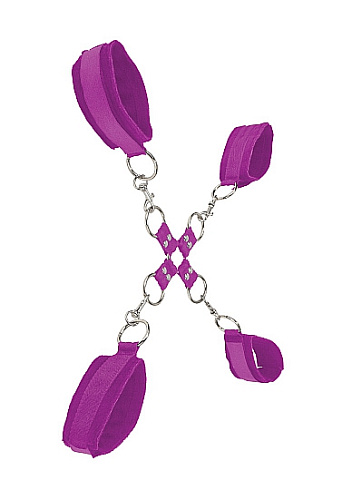Фиолетовый комплект оков Velcro hand and leg cuffs Shots Media BV OU052PUR