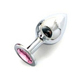 Анальная пробка с розовым кристаллом Anal Jewelry Plug BUTT PLUG Large SL-02 (9,5 см)
