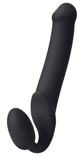 Чёрный безремневой страпон Strap-on-me Silicone Bendable Strap-On XL 6012888