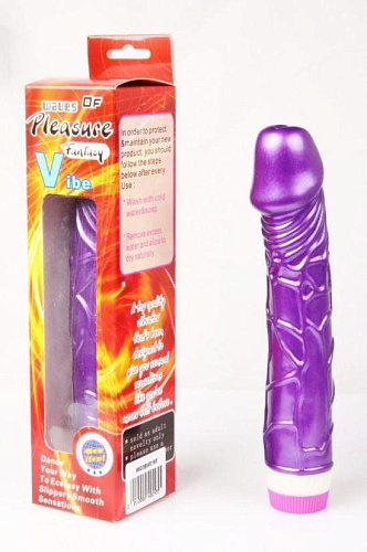Фиолетовый вибратор с богатым рельефом Baile Pleasure Fantasy BW-001009-0603S (22,5 см)