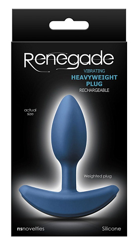 Маленькая голубая анальная вибропробка NS Novelties Heavyweight Plug Small NSN-1104-07 (10,3 см)