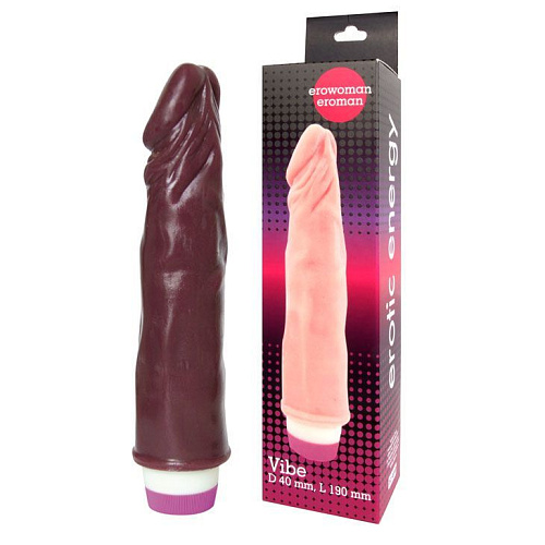 Коричневый вибратор Bior toys Realistic Cock Vibe EE-10048 brown (21 см)