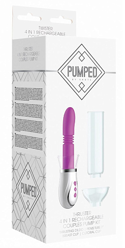 Фиолетовый набор Shots Media BV Thruster 4 in 1 Rechargeable Couples Pump Kit PMP031PUR