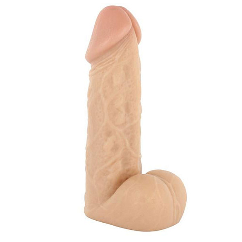 Реалистичный фаллоимитатор телесного цвета с присасывающейся основой Seven Creations SO REAL DONG 6 05-127 BCD GP (15,2 см)