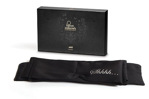 Чёрная маска-повязка на глаза Bijoux Indiscrets Shhh Blindfold 0031