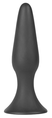 Чёрная анальная пробка Shots Media BV Silky Buttplug Big Black SHT180BLK (16 см)