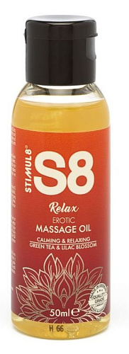 Массажное масло с ароматом зелёного чая и сирени Stimul8 Massage Oil Relax ST97426REL (50 мл)