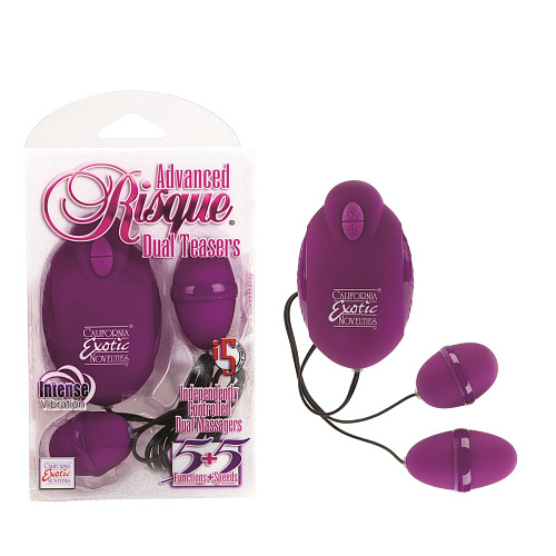 Двойной вибростимулятор фиолетового цвета California Exotic Novelties ADVANCED RISQUE DUAL TEASERSSE-1157-15-3