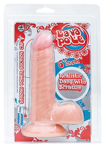 Телесный фаллоимитатор на присоске NMC LAVA POLE 111354 (15,2 см)