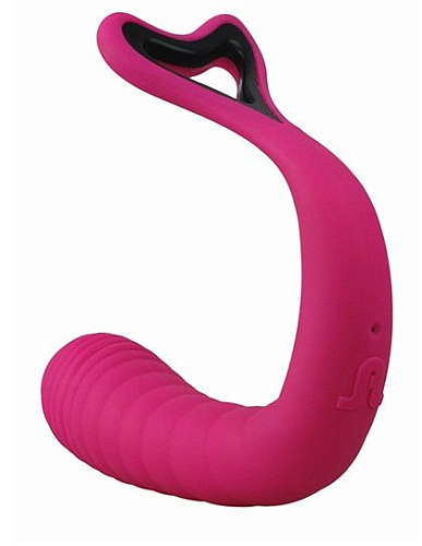 Ярко-розовый вибромассажёр для двойной стимуляции Adrien Lastic Romeo FHL 10773