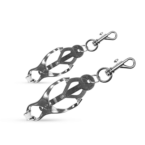 Серебристые зажимы на соски EDC Wholesale Easytoys TJapanese Clover Clamps With Clips ET627SIL