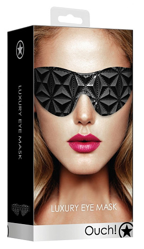 Чёрная маска на глаза закрытого типа Shots Media BV Luxury Eye Mask OU348BLK