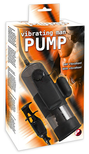 Помпа для пениса с вибропулей чёрного цвета Orion Vibrating Man Pump 0581658