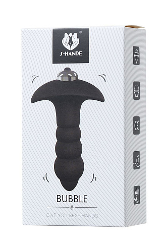 Чёрная анальная вибровтулка S-HANDE BUBLE SHD-062 (9,9 см)
