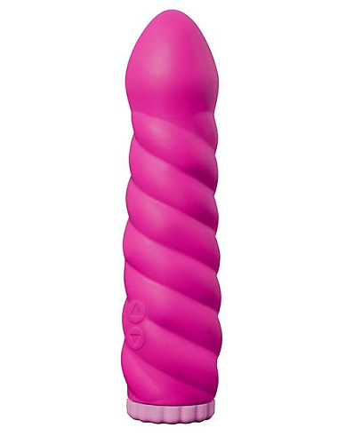 Ярко-розовый вибратор со спиралевидным рельефом Dream Toys PURRFECT SILICONE DELUXE 100 FUNCTION 21299 (18 см)