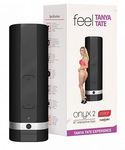 Мастурбатор чёрного цвета Kiiroo ONYX 2 TELEDILDONIC MASTURBATOR TANYA TATE E28471