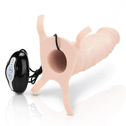 Поясной полый вибратор телесного цвета Seven Creations Mojo Throttle A004B1F084Y4 (18 см)