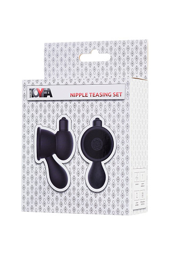 Чёрные виброприсоски-стимуляторы на соски ToyFa 889010