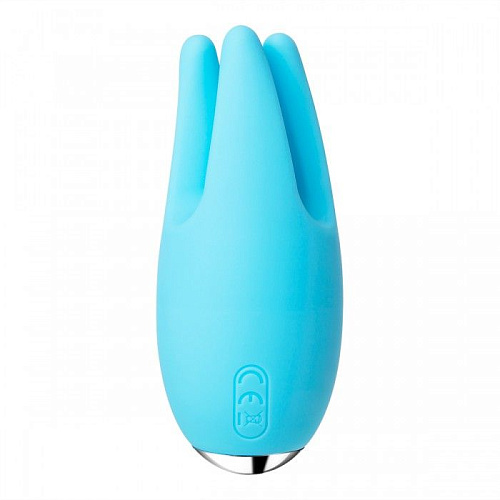 Голубой вибростимулятор клитора с подвижными щупальцами Svakom Cookie S6-BLUE