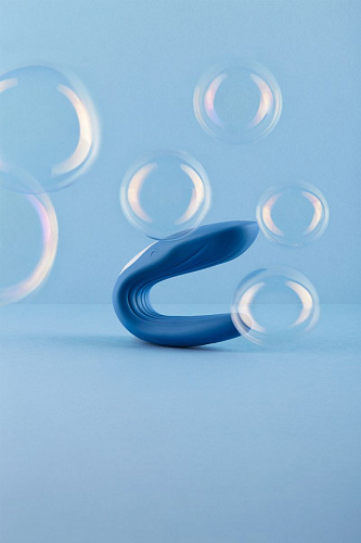 Многофункциональный стимулятор для пар синего цвета Satisfyer Partner Whale J2008-5