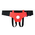 Красно-чёрные кожаные трусики для страпона БДСМ арсенал 52014ars