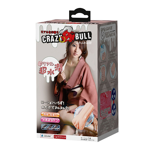 Мастурбатор-вагина телесного цвета с эффектом смазки Baile Crazy Bull  BM-009208K