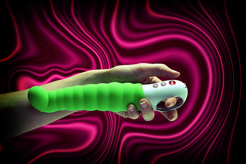 Зелёный вибратор-гусеница Fun Factory Patchy Paul 1101071 (22,8 см)