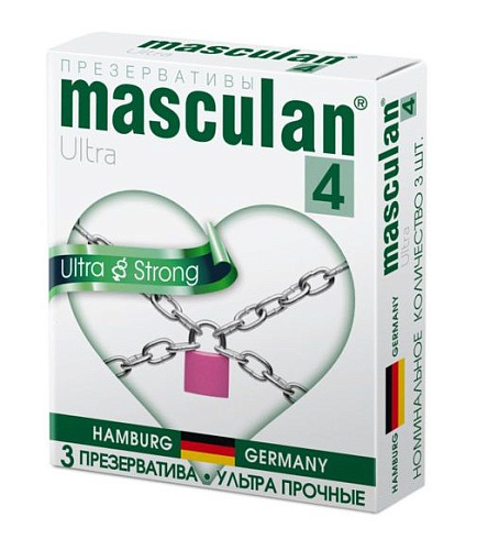 Чёрные ультрапрочные презервативы Masculan Ultra 4 Strong №3 (3 шт)