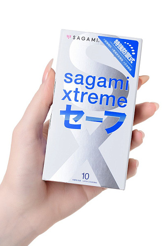 Прозрачные презервативы с двойным количеством смазки Sagami Xtreme Ultrasafe №10 (10 шт)