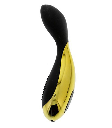 Чёрно-золотистый перезаряжаемый вибратор Seven Creations Exclamation 90301200MBK2-BX (13,5 см)