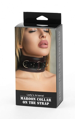 Бордовый ошейник на регулируемом ремешке БДСМ арсенал Ladys Arsenal 67030ars