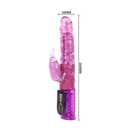 Розовый вибратор со стимулятором клитора Baile Love Stroker BW-046431-0101 (26,5 см)