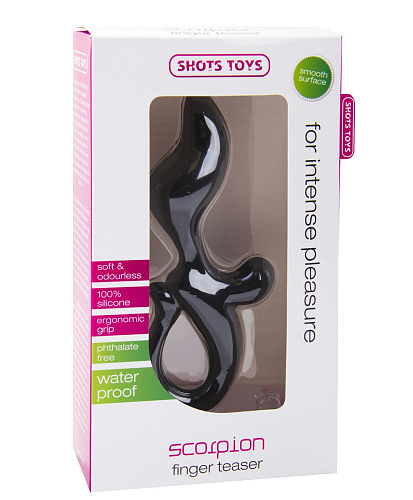 Чёрный анальный стимулятор Shots Media BV Scorpion SHT130BLK