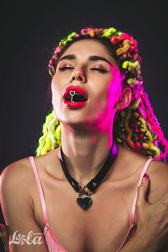 Чёрный ошейник с замком и ключиком Lola toys Utopia 1091-01lola