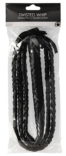 Чёрный витой кнут Shots Media BV Twisted Whip OU234BLK