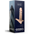 Полый фаллоимитатор телесного цвета  на регулируемых ремешках EGZO MAD FH003