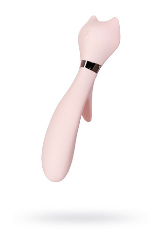 Нежно-розовый вибратор с клиторальным стимулятором Sinjoys CAT Vivi SC04B-P (21,7 см)