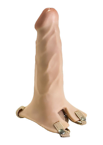 Пустотелый фаллопротез телесного цвета с рельефом LOVETOY (А-Полимер) 750900