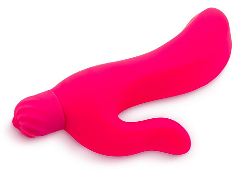 Розовый вибратор с клиторальным отростком Brazzers BRV055 (18 см)