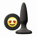 Чёрная силиконовая пробка NS Novelties Emoji Face ILY NSN-0511-13 (8,6 см)