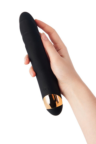 Чёрный вибратор со стимулирующими рёбрами WANAME Storm 481001 (22,5 см)