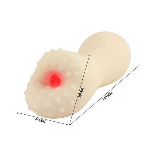 Реалистичная объемная вагина-мастурбатор телесного цвета с грушей для надува Baile BM-009139Q