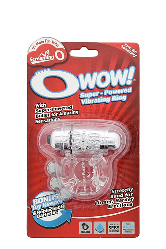 Прозрачное эрекционное виброкольцо Screaming O OWOW CLEAR OW101-CL