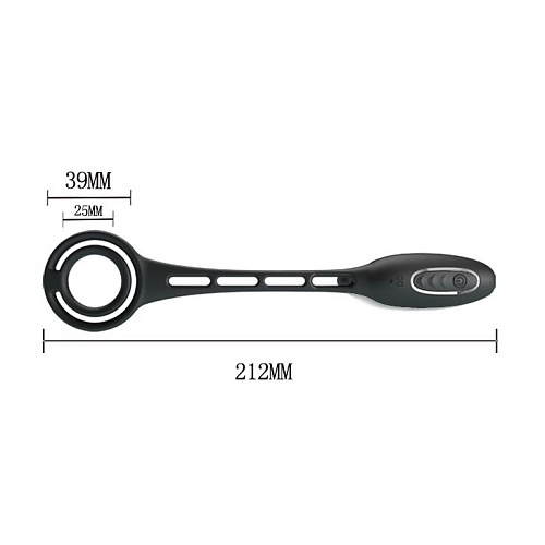 Чёрное эрекционное кольцо с анальной вибропробкой-ёлочкой Baile Vibrating penis sleeve III BI-210200