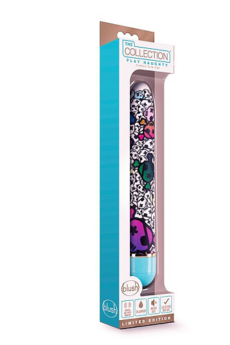 Яркий вибромассажёр с принтом Blush Novelties Play Naughty BL-14402 (17,8 см)