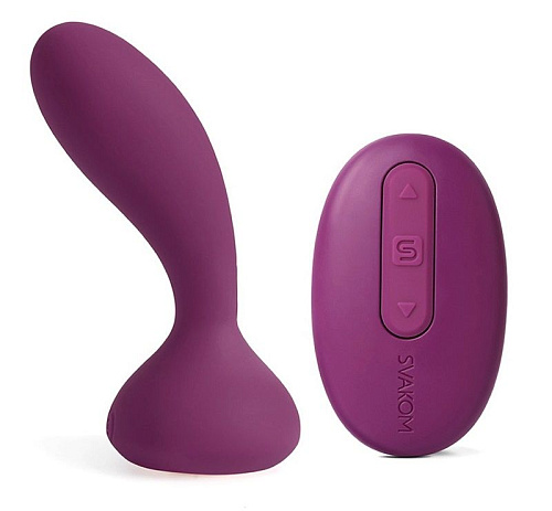 Фиолетовый массажёр простаты с вибрацией и пультом ДУ Svakom Julie Violet SPM-04W
